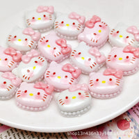 10 Pcs Cartoon Resin Cute Bright Surface Cats Style Hairpin Earrings Pendant Scrapbook Craft Diy Children's Toys Ornament Parts - Image 3