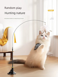 Relieving Stuffy Handy Gadget Long Brush Holder Pet Cat Toy with Suction Cup - Image 2