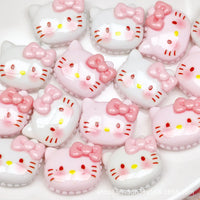 10 Pcs Cartoon Resin Cute Bright Surface Cats Style Hairpin Earrings Pendant Scrapbook Craft Diy Children's Toys Ornament Parts - Image 2